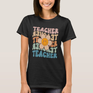 Retro leraar Daisy Colorful elementaire school te T-shirt