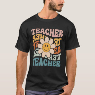 Retro leraar Daisy Colorful elementaire school te T-shirt