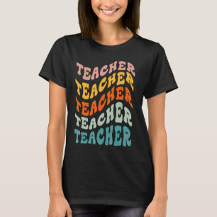 Retro leraar Daisy Colorful elementaire school te T-shirt