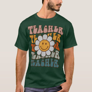 Retro leraar Daisy Colorful Elementary School Tea T-shirt