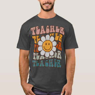 Retro leraar Daisy Colorful Elementary School Tea T-shirt