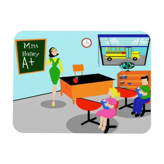 Retro leraar flexibele magneet (Horizontaal)