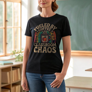 Retro-leraar gevoed door koffie - Terug naar schoo T-shirt
