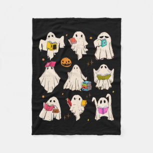 Retro Leraar Halloween Ghost Lees Verder Boeken Le Fleece Deken