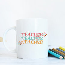 Retro leraar in kleurrijke jaren 70 stijl