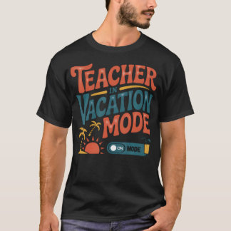 Retro Leraar In Vakantiemodus Zomerstop Strand T-shirt