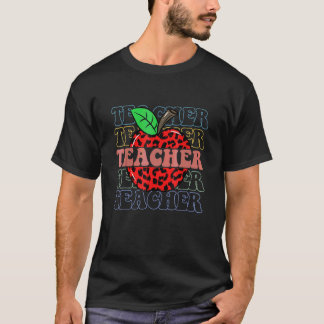 Retro Leraar Inspirerend Kleurrijk Lager Onderwijs T-shirt