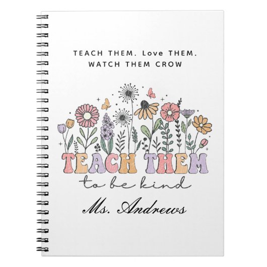 Retro leraar, leer ze vriendelijk te zijn notitieboek (Voorkant)