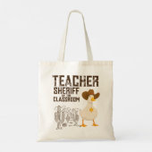 Retro leraar Terug naar school Sheriff Funny Goose Tote Bag (Achterkant)
