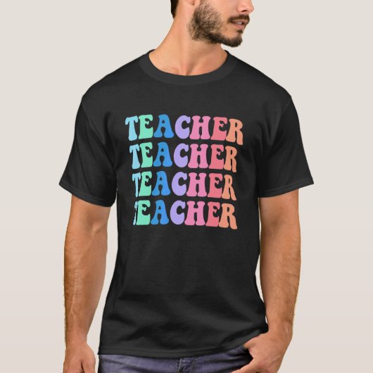 Retro leraar terug naar school t-shirt (Voorkant)