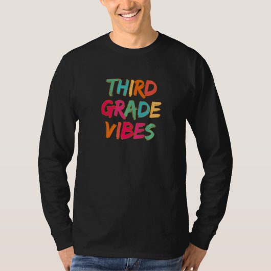 Retro leraar terug naar school wit shirt 3de graad (Voorkant)
