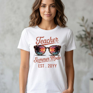 Retro Leraar Zomer Modus Aangepaste Tekst  Tri-Blend Shirt