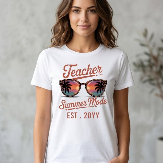 Retro Leraar Zomer Modus Aangepaste Tekst  Tri-Blend Shirt