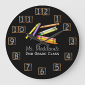 Retro-lerares Crayons-kartonnen nummer Grote Klok (Voorkant)