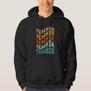 Retro Lerares Daisy Kleurrijk Basisonderwijs Leerk Hoodie