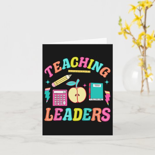 Retro Leren Toekomstige Leiders Groovy Docent Teru Kaart (Gele Bloem)