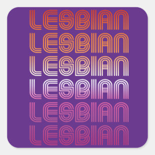 RETRO LESBISCH PRIDE PATROON T-Shirt Vierkante Sticker