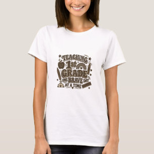 Retro Lesgeven 1e Leerjaar Eén Dappere Dag Op Een  T-shirt