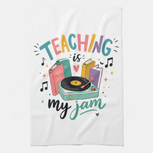 Retro Lesgeven Is Mijn Ding Vinylplaat Leraar Theedoek