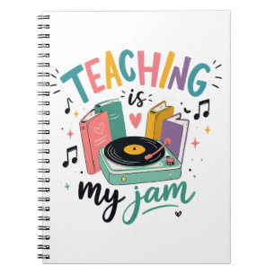 Retro Lesgeven Is Mijn Favoriet Vinyl Plaat Leraar Notitieboek