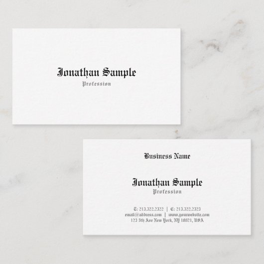 Retro Let Plain Classic Old English Nostalge Visitekaartje (Voorkant / Achterkant)