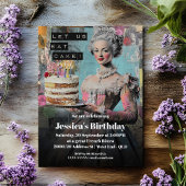 Retro Let Us Eat Cake - Uitnodiging voor een Frans