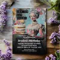 Retro Let Us Eat Cake - Uitnodiging voor een Frans