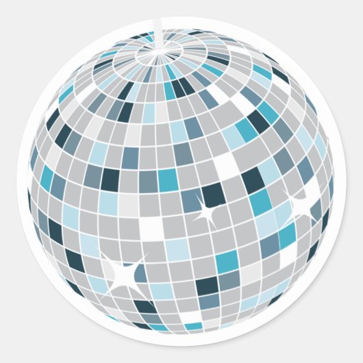 Retro "Let's Disco" Disco Ball Verjaardagsfeest Ronde Sticker (Voorkant)