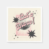 Retro Let's Disco Verjaardag Achtergrond Servet (Voorkant)