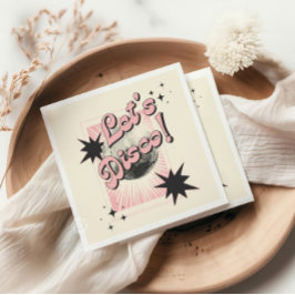 Retro Let's Disco Verjaardag Achtergrond Servet