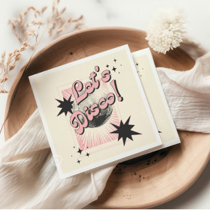 Retro Let's Disco Verjaardag Achtergrond Servet