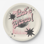 Retro Let's Disco Verjaardag Papieren Bordje (Voorkant)