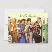 Retro LET'S GAAN INvitations City Stop Kaart (Voorkant)