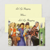 Retro LET'S GAAN INvitations City Stop Kaart (Voorkant / Achterkant)