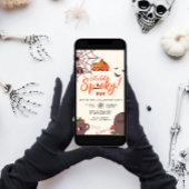 Retro Let's Get Spooky Halloween Party Kaart