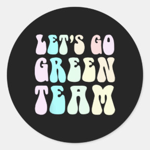 Retro Let's Go Green War Game 60's Go Zomerkamp Ronde Sticker