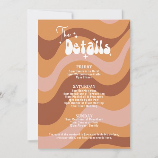 Retro Let's Go Meisjes Bachelorette Kaart (Achterkant)