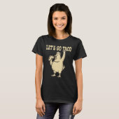 Retro Let's Go Taco Chicken Holding Taco T-shirt (Voorkant volledig)