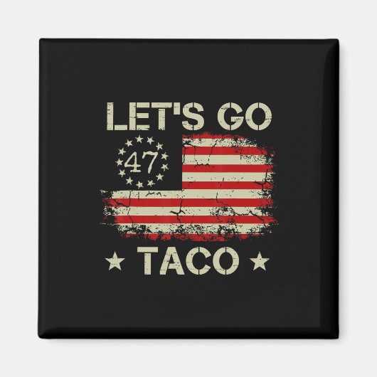 Retro Let's Go Taco Funny Let's Go Taco Magneet (Voorkant)