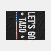 Retro Let's Go Taco Grappig Gezegde Altijd Kippen Fleece Deken (Voorkant (Horizontaal))