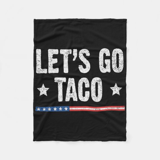 Retro Let's Go Taco Grappig Gezegde Altijd Kippen Fleece Deken (Voorkant)