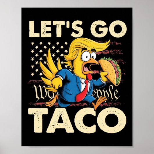 Retro Let's Go Taco Grappig Let's Go Taco voor man Poster (Voorkant)