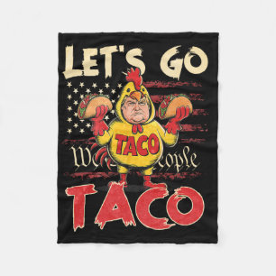 Retro Let's Go Taco Shirt Funny Let's Go Taco For Fleece Deken
