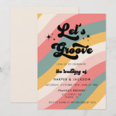 Retro Let's Groove Casual Wedding Kaart (Voorkant / Achterkant)