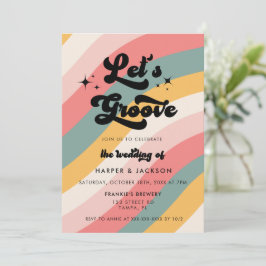 Retro Let's Groove Casual Wedding Kaart