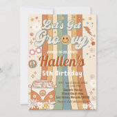 Retro Let's Groovy Boho Daisy Rainbow Birthday Kaart (Voorkant)