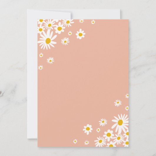 Retro Let's Groovy Daisy Rainbow Foto Verjaardag Kaart (Achterkant)