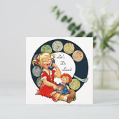 Retro LET'S Lunch Invitations Long Time Friends Kaart (Staand voorkant)