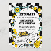 Retro Let's Party Birthday Kaart (Voorkant / Achterkant)