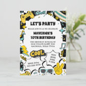 Retro Let's Party Birthday Kaart (Staand voorkant)